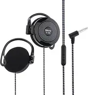 S520 3.5mm Wired Headset Ear Hook Headsets Stereo Game Sports Headphone with Mic for Phone Black