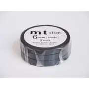 mt Slim Washi Masking Tape: 0.24 in. x 23 ft. / Slim J (Matte Black) *3-pack