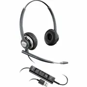 Poly EncorePro 725 Wired On-ear Stereo Headset - Black - TAA Compliant - Binaural - Ear-cup - 88.9 cm Cable - Omni-directional, Noise Cancelling - -