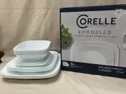 16pc Corelle Embossed Vitrelle Extra Strength Dinner Set, Made In USA, A1996