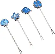 ELAYARD 2 Sets Cake Forks for Wedding Party Forks Pick Fruit Decorative Birthday Serving Dinnerware Dessert Forks Server Supplies Blue