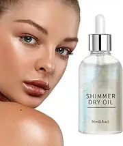 Body Shimmer Oil, Body Shimmer Body Shine Oil, Long-Lasting Shimmering Body Oil, Body Glow Oil, Body Glitter Highlighter for Body & Face Makeup