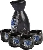 Ciieeo 1Set Japanese Style Sake Set Pot Cups Elegant Rice Wine Dispenser Decorative Safe for Home Use Present for Friends Family