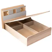 Kiama Gas Lift Double Bed Frame with LED Headboard and Storage Oak