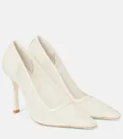 [Jimmy Choo] Jimmy Choo Bridal Lotta 100 ruched tulle pumps AU 11 white