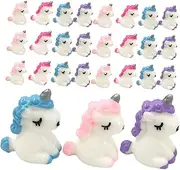 Totority 48pcs Mini Resin Unicorn Figures Adorable Unicorn Statues for Garden Decor Dollhouse Birthday Party Favors Whimsical Decorations