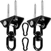 Abizarch 2Pcs Swing Hangers 1000 LB Heavy Duty Swing Hook 304 Stainless Steel Swing Hardware 360° Swivel Swing Hook Multipurpose Swing Hangers for Yoga Swing Hammock Chair Porch ZHAZHAMO(Black)