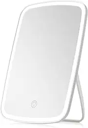 Makeup Mirror Touch Screen Vanity Mirror with Lights, Portable Makeup Mirrors LED Brightness Adjustable Mirror USB Rechargeable Cosmetic Mirror