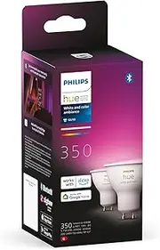 Philips Hue White and Colour Ambiance Smart Light 2 Pack [GU10 Spot] with Bluetooth, Compatible with Alexa, Google Assistant and Apple Homekit