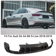 For Audi S4 A4 B9 S-Line 2018-2019 Real Carbon Rear Bumper Diffuser Lip Spoiler (for: Audi)