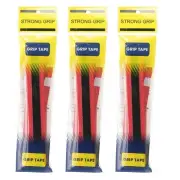 3Pcs PU Tennis Racket Grip Tape Racquet Overgrip, Red