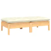 2-Seater Garden Sofa with Cream Cushions Solid Pinewood vidaXL
