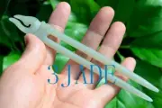 Two Prong Jade Maori Fish Hook Design Hair Stick /Comb/Fork /Hairpin certificate