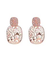 Genevive Rose Gold Over Silver Earrings