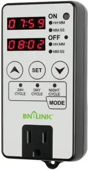 BN-LINK Timer Outlet Short Period Repeat Cycle Intermittent Digital Timer 24H