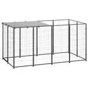 Andala Pets Dog Kennel Black 2.42 m Steel