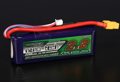 Turnigy Nano-Tech 2200mAh 11.1V 3S 35C 70C Lipo Battery XT60 Rave 450 Gaui 3305