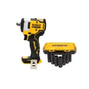 DeWALT DCF911B-KIT 20V Cordless Impact Wrench w/ 1/2" Metric Socket Set