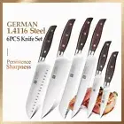 Knife Set Chef Santoku Cleaver Utility Bread Paring Stainless Steel Wood Handle