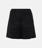 [Faithfull] Faithfull Antibes high-rise linen shorts AU 14 black