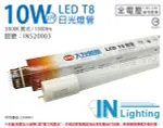 大友照明INNOTEK LED 10W 3000K 黃光 全電壓 2尺 T8 日光燈管 _ IN520003