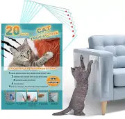 20Pack Cat Scratch Deterrent Tape - Clear Double-Sided Furniture Protector