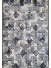 Diana Blue Black Chevron Geometric Modern Rug