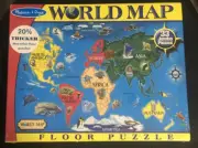 MELISSA & DOUG WORK MAP FLOOR PUZZLE 33 JUMBO PIECES TOYS KIDS 2X3 FEET NEW