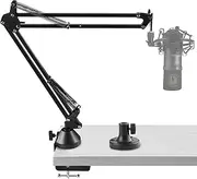 Geekria for Creators Microphone Arm, Mic Boom Arm Mount with Table Flange Mount Adapter, Suspension Stand Desk Mount Holder Compatible with Takstar, Sennheiser, TZ, Nady, APEX, Avantone