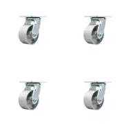 4 Inch Semi Steel Swivel Caster Set with Roller Bearing and Swivel Lock SCC