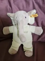 NWT Steiff Trampili Elephant Musical Plush Yellow Elephant 9 Inches. Rare