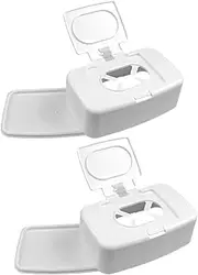 WATIIFUFU 2Pcs Household Wipes Dispenser Holder Storage Organizer Box with Lid for Easy Access Non Slip Design for Home Office and Nursery Use