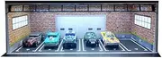 Alloy Car Model Toy Display Stand 1:64 Simulation Alloy car Model Toy Garage Storage dustproof Ornaments Parking lot Model Scene Car Garage Protection Collectibles(A)