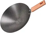 KONTONTY Camping Wok Work on Griddle Dish Pan Camping Cookware Non Stick Frying Pans Everyday Pan Wok Pan Japanese Wok Fry Pans Wok for Stove Round Bottom Wok Woks for Electric Stove Wood