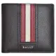 BALLY TRASAI 經典字母LOGO直紋八卡對折短夾(咖啡色)