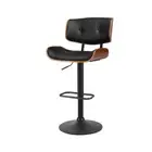 Kitchen Bar Stool Gas Lift Stool Chairs Swivel Barstool Leather Black