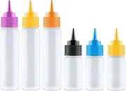 Writer Bottles - 6 Easy Squeeze Applicator Bottles - 3 each (1 and 2 Ounce) - Cookie Cutters and Cake Decorating, Food Coloring and Royal Icing Supplies