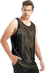 [TOPTIE] Men's Tank Top, Reversible Mesh Tank, Basketball Jerseys, Lacrosse Jersey