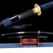 Handmade Japanese Katana T10 Steel Clay Tempered Real Hamon Brass Tsuba Sword .