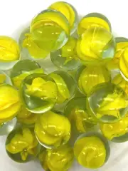 Bulk Pk 50 Swamp Thing 16mm Glass Marble Players Yellow Cat's Eye Vacor Cats Eye