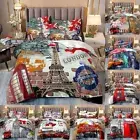 3D Retro Phone Booth Series Digital Printed Duvet Cover Pillowcase Bedding