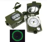 Metal Pocket Army Style Compass Military Camping Hiking Survival + Snap Pouch