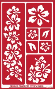 Hibiscus Flower Pattern Art Design Glass Etching Stencils Reusable Armour Etch