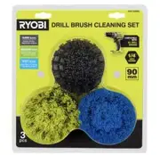 Ryobi Hex Shank Drill Brush Cleaning Set Heavy Duty - 3 Piece - in stock, clean.
