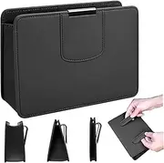 Car Door Trash Can, Car Door Trash Can 8x3x6 Inch Foldable Magnetic PU Leather Hanging Bin for Automobiles (Black)