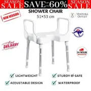 NEW Waterproof Shower Chair With Arm Rests by Rebotec Cannes Adjustable Height