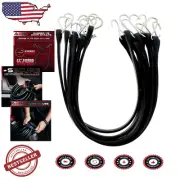 31-Inch Heavy-Duty EPDM Bungee Cords with S-Hooks - 10 Pack for Cargo Security