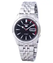 Seiko 5 Sports Automatic Day/Date Stainless Steel Black SNK375K1 30M Mens Watch