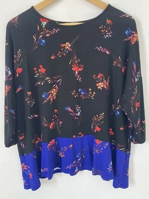 Phase Eight Women's Floral Top Black 10 or 12 New rrp £53