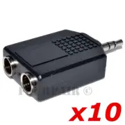 10 Pack 1/4" Dual Stereo Female to 3.5mm 1/8" Male TRS Audio Y Splitter Adapter